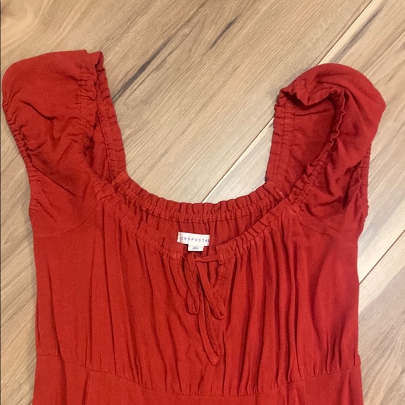 Apostrophe Red Ruched Ruffled Dress - Picture 2 of 2